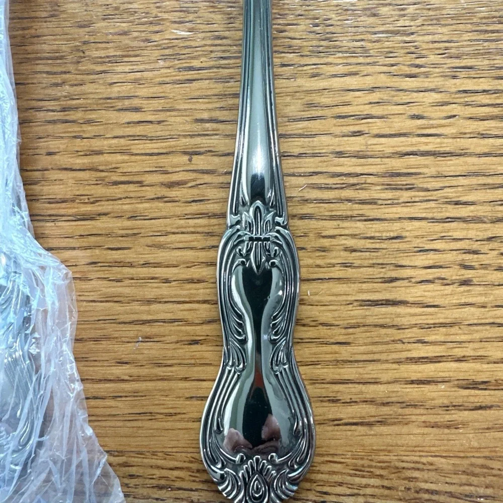 Chris Madden Silver Ornate Stainless Steel Serving Set 5 Piece spoons forks new
